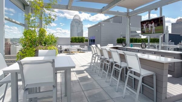 rooftop views are one great amenity of the best downtown cincinnati apartments
