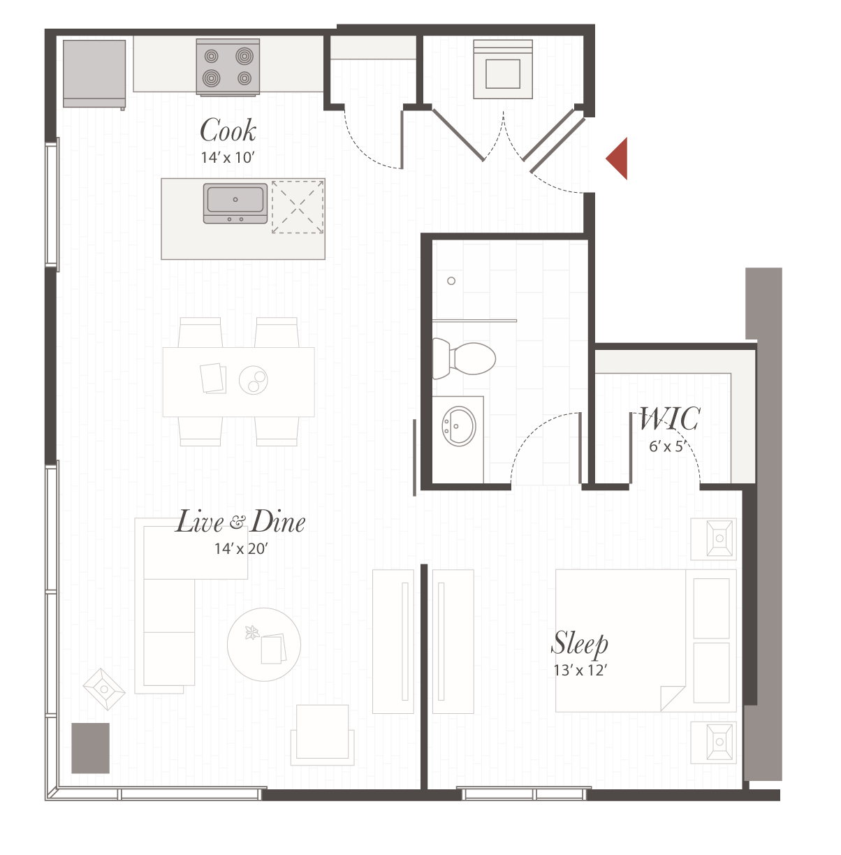 X1 1 Bedroom Apartment Cincinnati Encore Apartments