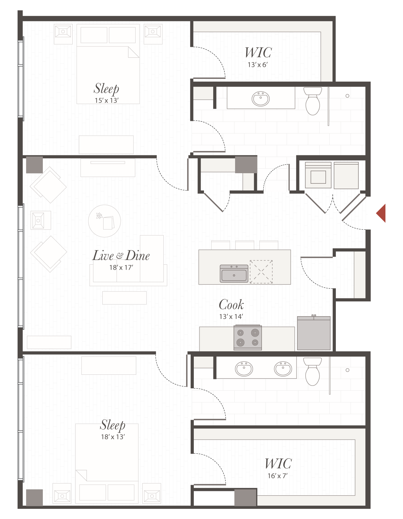 T6 2 Bedroom Apartment Cincinnati Encore Apartments